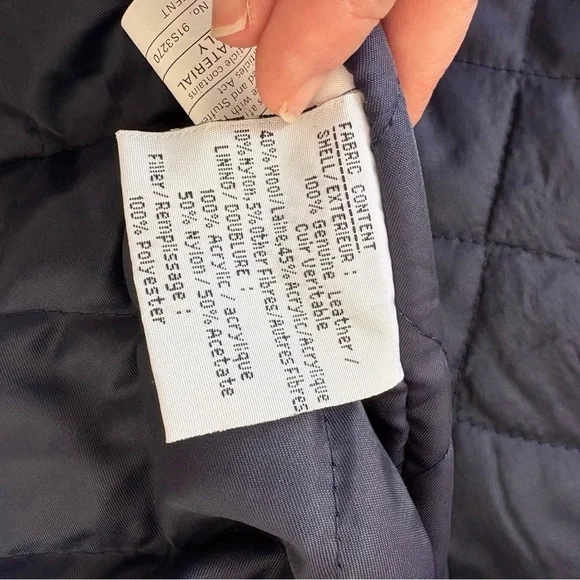 VTG Novelti 100% Leather Wool Tan Blue Insulated Ranch Jacket. Women Sz M - Picture 15 of 16